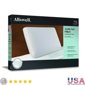 Almohada de espuma viscoelástica Arctic Gel estándar Queen transpirabilidad cubierta extraíble gris - Imagen 1 de 7