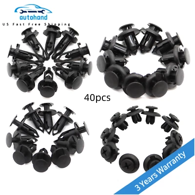 40X Car Body Rivet Push Pin Bumper Fender Retainer Trim Moulding Clips Parts New - Image 1 of 4
