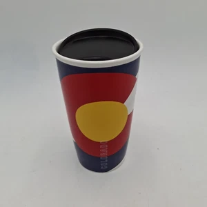 Tazza da caffè Starbucks bandiera del Colorado doppia parete ceramica viaggiatore 12 oz. Nuovo con etichetta - Foto 1 di 17