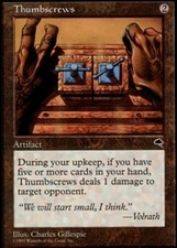 MTG magic cards 1x x1 Light Play, English Thumbscrews Tempest