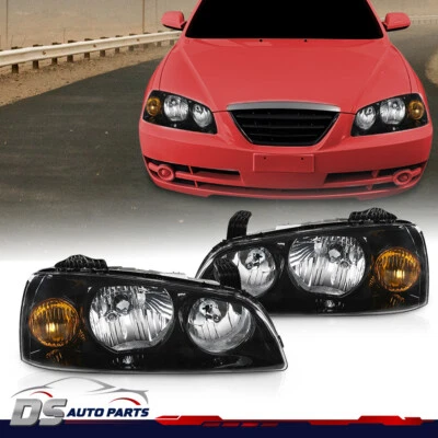 Conjunto de faros delanteros de esquina negros aptos para 04-06 Hyundai Elantra  Foto 1 de 4
