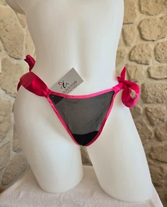 String noir et rose à nouer taille unique Shocking Princess by Clara neuf (li) - Imagen 1 de 5
