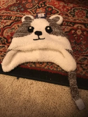 Gorro tejido peludo invierno bebé animal sombrero con solapa oreja niño pequeño Foto 1 de 4
