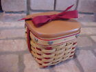 Longaberger Small SWEETEST GIFT Sweetheart Basket & Protector & Lid ~ Warm Brown