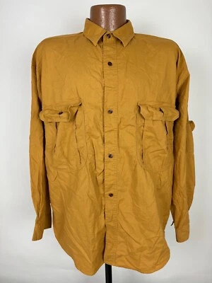Camisa Azul Ancla Hombres L Ajustada Hombro Caído Amarillo Ocre Manga Larga De Colección Años 80 90 Foto 1 de 4