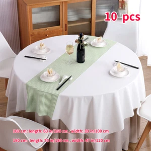 10x Striped Disposable Tablecloth Waterproof Oil-proof Covers Restaurant Thicken - Picture 1 of 16