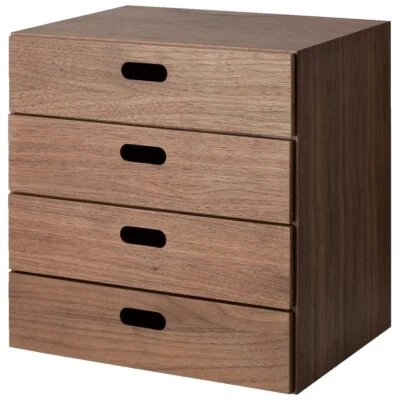 Muji Stacking Chest W37xD28xH37cm 4 drawers Walnut veneer 123812 lacquer NEW - Image 1 of 2