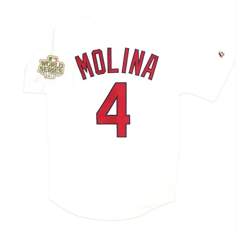Yadier Molina St. Louis Cardinals 2011 World Series Home Men's White Jersey Cover