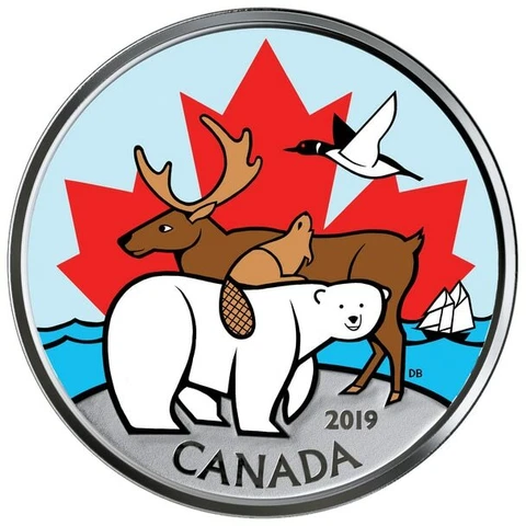 2019 Canada Everlasting icons 6 coin set glow in dark + coloured 50 cent -sealed Cover