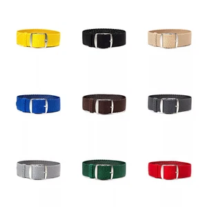 Perlon Bracelet Montre - 20 Couleurs - 9 Largeurs - Nylon Bande Coulissante - Picture 1 of 40