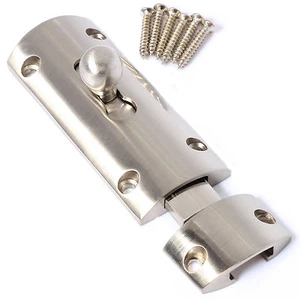 Modern Silver Nickel Door Lock+Screws Bathroom Toilet Door Catch Privacy Latch - Picture 1 of 2