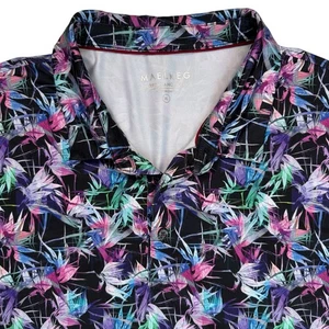 Maelreg Golf Polo Shirt Men XL Purple Blue Tropical Athleisure Summer Activewear - Picture 1 of 10