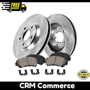 Callahan Front Drilled Slotted Brake Disc Rotors and Ceramic Brake Pads + Hardwa - Picture 1 of 6