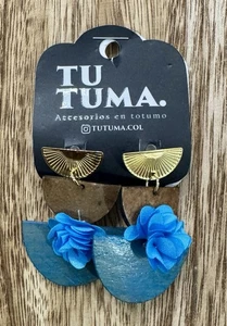 Orecchini albero TU TUMA fatti a mano Totumo (Calabash) made in Colombia - Foto 1 di 3