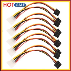 5PCS 4 Broches IDE vers Double SATA Alimentation Y-Câble Adaptateur Mâle vers Femelle - Photo 1/7