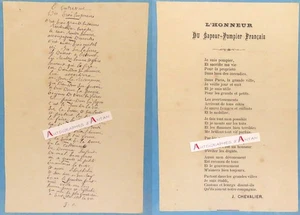 ● "L'entrevue des trois empereurs" poésie + "l'honneur du sapeur pompier..." - Picture 1 of 3