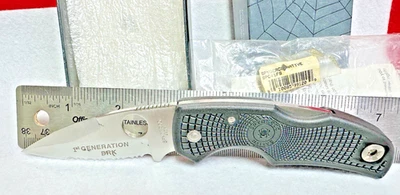 Vintage Rare Spyderco NATIVE 1st Generation BRK  C41PBK 440A Colorado USA - Image 1 of 4