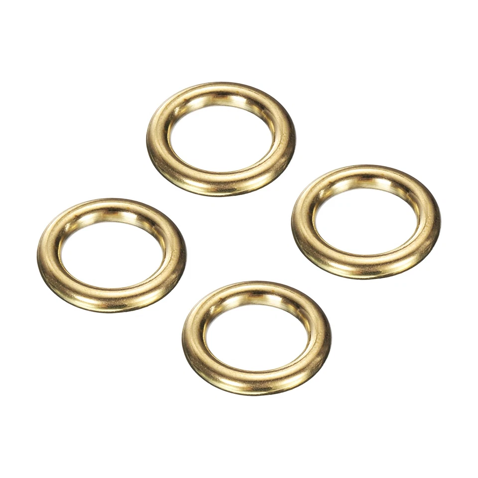 Metal O Ring, 4 Pcs 0.8 Inch OD 0.5 Inch ID 3.5mm Thick Seamless Gold - Imagem 1 de 4
