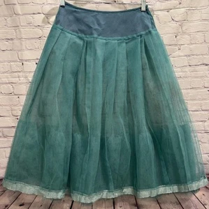 Trelise Cooper Women’s Mint Tulle Pleated Silver Trimmed Hem Ballerina Skirt 4 - Picture 1 of 19