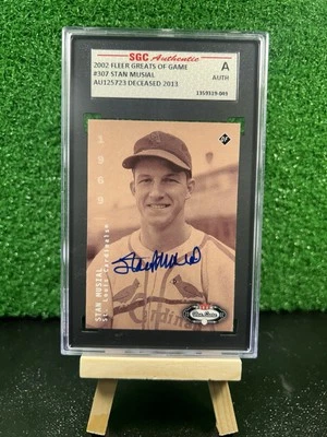 2002 Fleer Greats Of The Game #307 Stan Musial Auto AU125723 SGC Authentic - Image 1 of 2