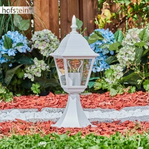 HOFSTEIN Quartucciu Sockelleuchte Außenlampe Außenleuchte Metall/Glas Weiß/Klar - Bild 1 von 10