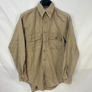 VINTAGE 40S 50S WALKER TOGS SANFORIZED L/S WORK SHIRT SIZE S/M - Picture 1 of 8