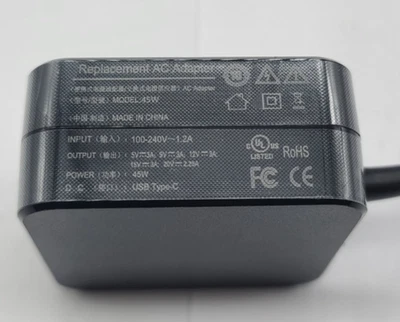 45W Watts USB-C Type-C Adapter Laptop Charger for Lenovo HP Dell Acer Chromebook - Image 1 of 4
