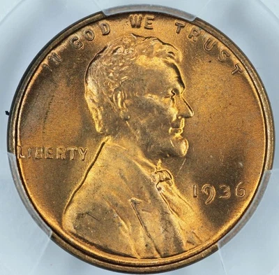1936 PCGS MS66RD Lincoln Cent 41351543 - Image 1 of 3