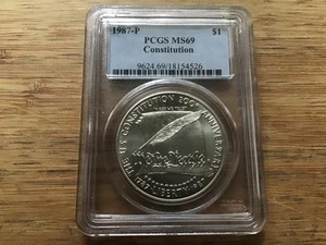 1987-P Constitution Commemorative Silver Dollar - PCGS MS 69 - Bild 1 von 6