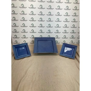 Fitz and Floyd Square Serving Dishes, Set of 3, 1978 FF MCM Pattern - Picture 1 of 7