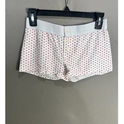 Brandy Melville Heart Print Button Boxer Shorts Coquette Bimbo Preppy Comfort - Image 1 of 4
