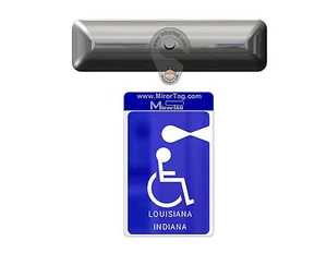 Portacartelloni e protettori etichetta handicap Louisiana & Indiana State - facile da accendere e spegnere - Foto 1 di 10