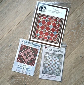 3 Quilt Patterns Vicksburg, Poor Kitty Popcorn, Star Cakes Civil War Legacy Vtg - Picture 1 of 5
