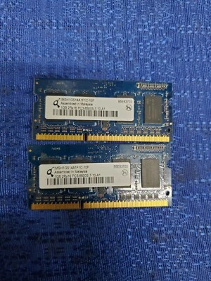 Lot of 2 Qimonda 1GB 2Rx16 PC3-8500S-7-10-A1 , IMSH1GS14A1F1C-10F , B5E83703 - Image 1 of 2
