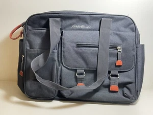 EDDIE BAUER  Black Shoulder Messenger Travel Laptop Bag Black/Burnt Orange - Picture 1 of 7