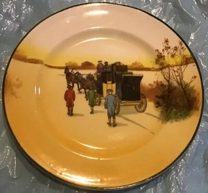 Royal Doulton John Peel Coaching Serie Geschirr Brotteller gelb Kutsche  - Bild 1 von 5