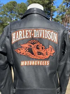 Harley-Davidson Mens ROAD HOG Distressed Leather Jacket Medium 97064-05VM MINT - Picture 1 of 13