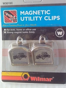 2 CLIPS MAGNÉTICOS DE COLECCIÓN WILMAR NUEVOS EN PAQUETE HOGAR, GARAJE, CUEVA DEL HOMBRE, CHEVY, FORD, MOPAR - Imagen 1 de 2