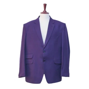 Mens Blazer Purple Cotton Handmade Dress Formal Jacket Wedding Sport Coat 44R - Picture 1 of 7