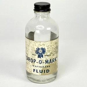 Vintage Harco Drop-O-Mark Watermark liquido 4 oz bottiglia di vetro Chicago USA - Foto 1 di 8