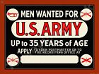 Men Wanted For U.S. Army 9" x 12" Metal Sign