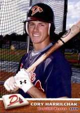 2009 Danville Braves Grandstand #11 Cory Harrilchak Cary North Carolina NC Card