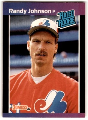 1989 Donruss Rated Randy Johnson Rookie #42 Montreal Expos - Image 1 of 2