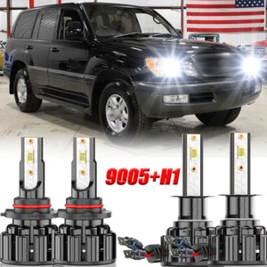 FIT Lexus LX470 Base Sport Utility 1998-2007 4X 6000K LED Headlight Hi/Lo Bulbs - Picture 1 of 10