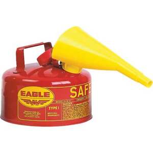 Eagle 1 Gal. Type I Galvanized Steel Gasoline Safety Fuel Can, Red UI-10-FS