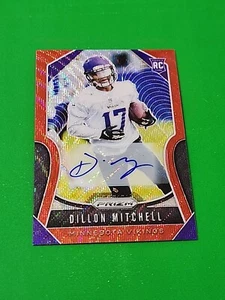 Dillon Mitchell 2019 Panini Prizm Red Wave Prizm 146/149 Auto Minnesota Vikings - Bild 1 von 6