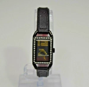 Puma Women's Small Black Fabric & Leather Crystals PU1001182001 $120 Watch - Picture 1 of 5