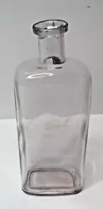 Antigua botella de medicina de whisky transparente púrpura claro vintage cuello doblado #US48 - Imagen 1 de 11