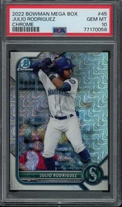 2022 Bowman Mega Box Chrome Julio Rodriguez #45 - PSA 10 Gem Mint - MLB Seattle - Picture 1 of 2