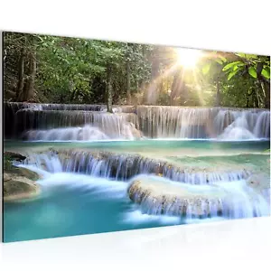 Wandbilder Wohnzimmer Wasserfall Landschaft Schlafzimmer Bild Modern Deko Natur - Bild 1 von 14